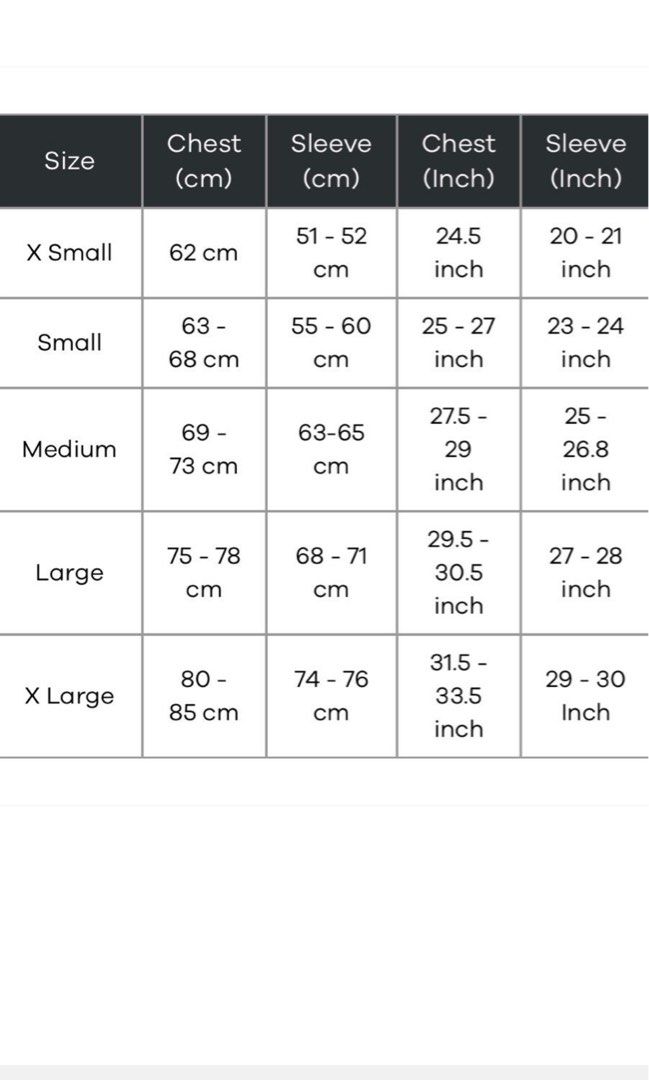 The north face boys size sales chart
