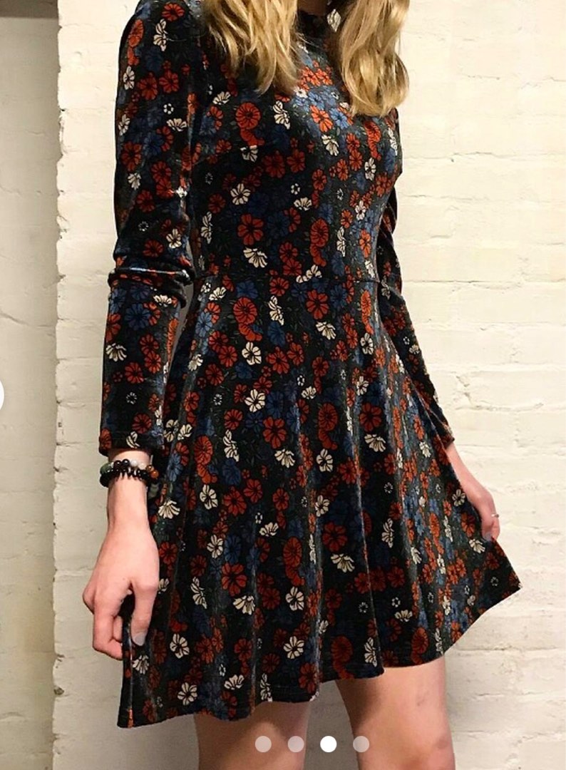 Topshop velvet floral dress