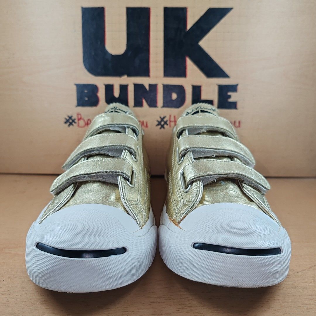 Gold 2025 velcro converse