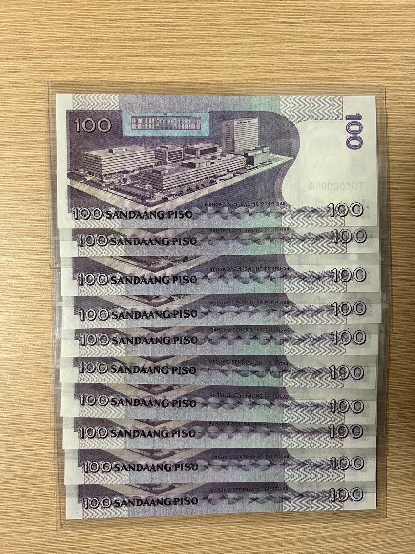 菲律賓UNC舊版100比索111111-1000000包含888888, 名牌, 飾物及配件- Carousell