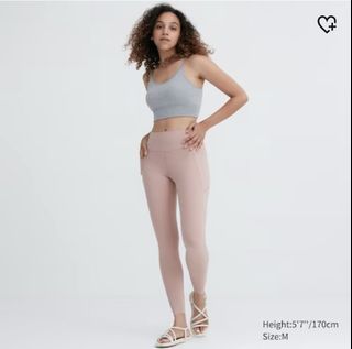 Uniqlo Airism Soft UV Protection Pocket Leggings in Pink