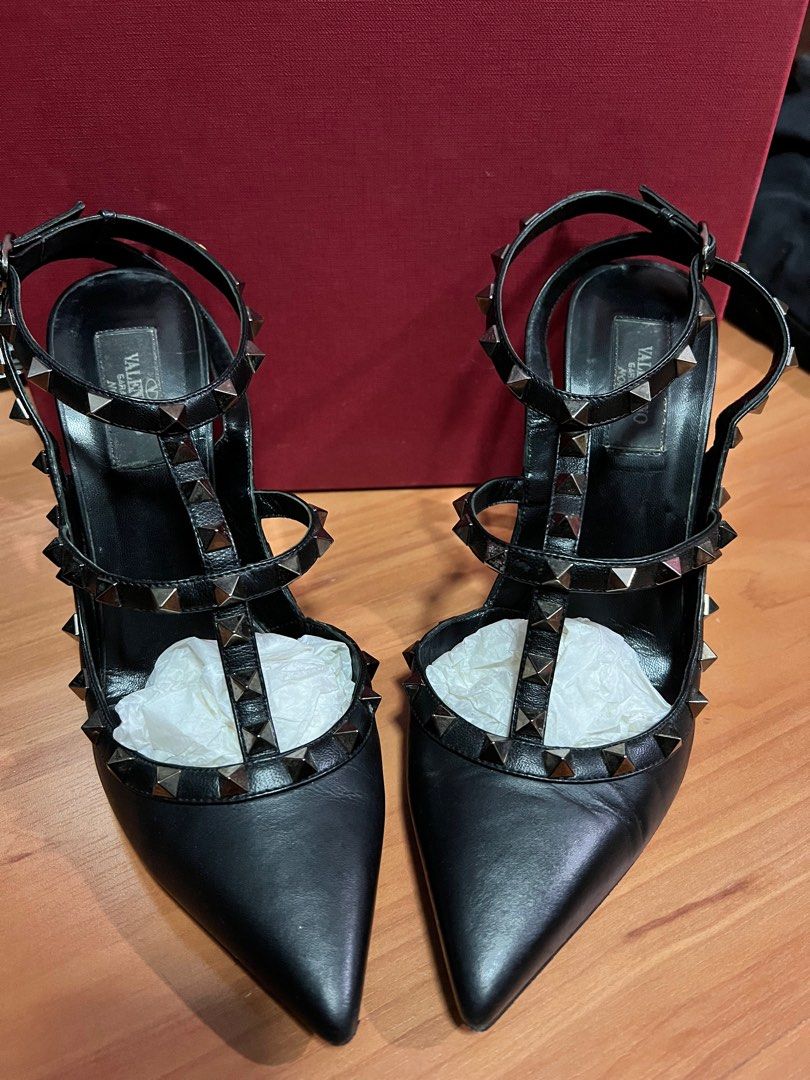Valentino black studded heels 40.5