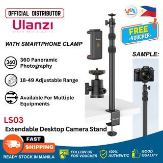 Vijim by Ulanzi LS03 Extendable Desktop Camera Stand with Smartphone Clamp Adjustable  Mount Camera holder for vlogging Desktop Monopod Table Clamp for Photography Vlogging Live Streaming Filming Tutorials Video Chatting Podcast  Etc. -  VMI DIRECT