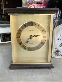 Vintage Antique Gold Analog Table Clock (Working)