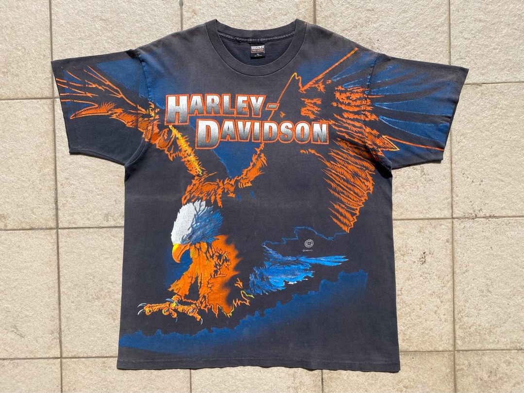Vintage Rare 1995 HARLEY DAVIDSON Eagles Overprint Tshirt Men s