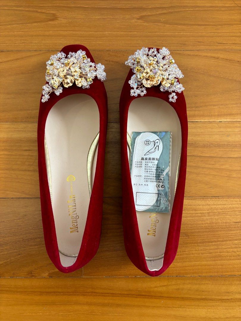 Wedding Red Low Heels Pumps