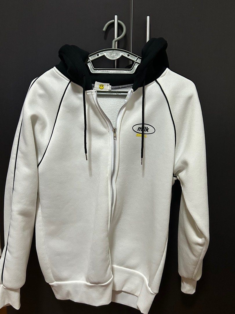 White hoodie jacket Women s Fashion Coats Jackets and Outerwear