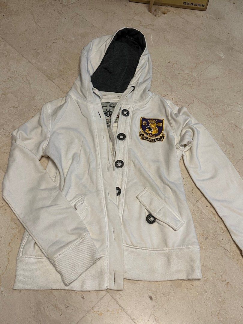 White jacket hotsell with hoodie