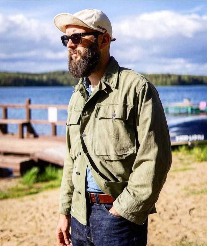 ジャケット・アウター 1940s US ARMY M-43 HBT Utility Jacket WWII P43 HBT large Military