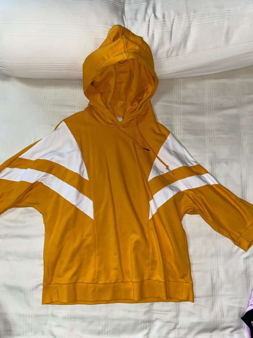 White and yellow hoodie on sale