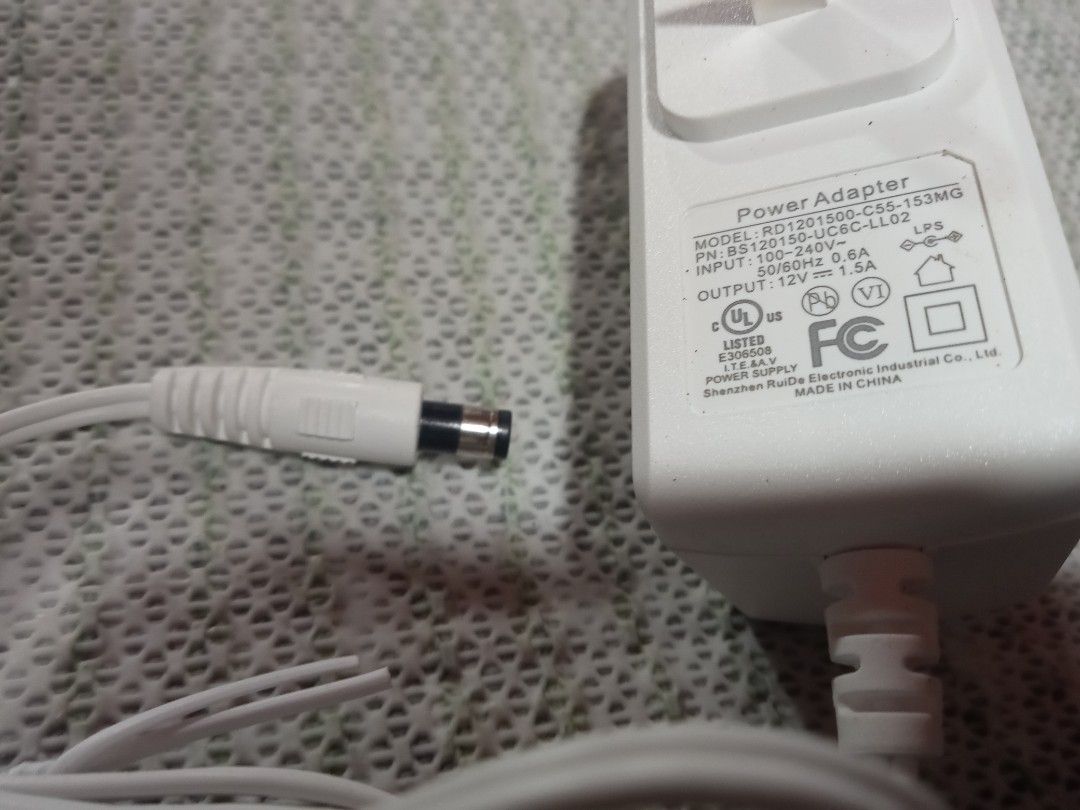 12V-1.5A Adapter for modem cctv router etc high end (Category: Cables & Adaptors) located in Cainta. Submitted by whiteelephantph (Listing ID 1279436973, Image 2). Description: 12V-1.5A Adapter for modem cctv router etc high end Bnew. Limited stocks Fix na ₱250 High quality pwedeng pwede 24hrs running Pickup or lalamove Pm is the key!.
