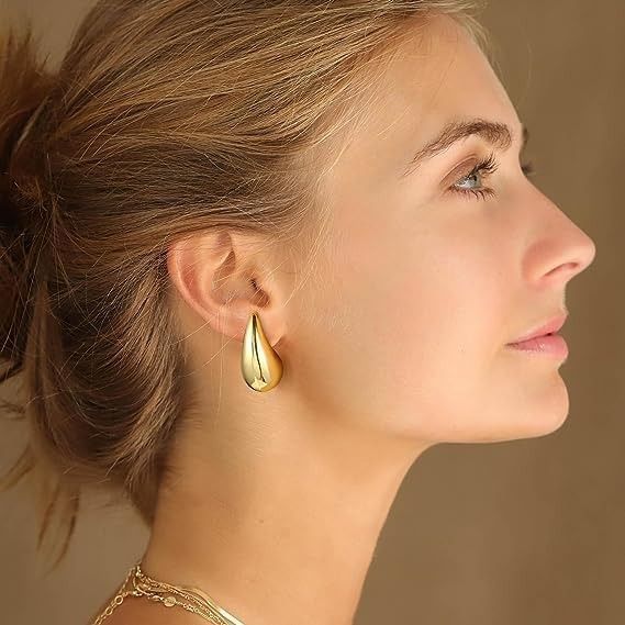 Real gold shop drop earrings