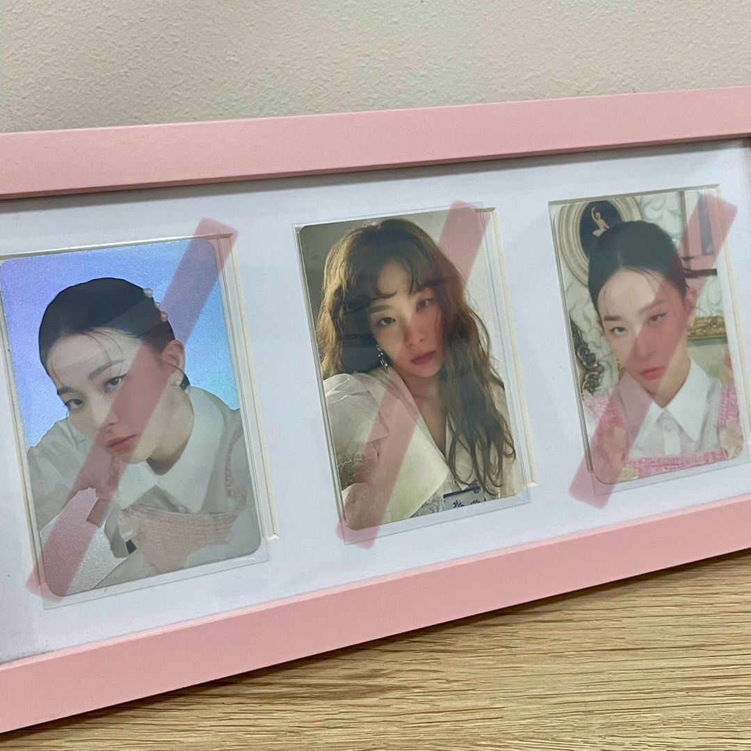 3-Slot Pink Frame (Category: Frames & Pictures) located in Manila. Submitted by chaeri_____ (Listing ID 1279312048, Image 1). Description: — mint condition — perfect for photocards — can ship ASAP — PHOTOCARDS NOT INCLUDED.