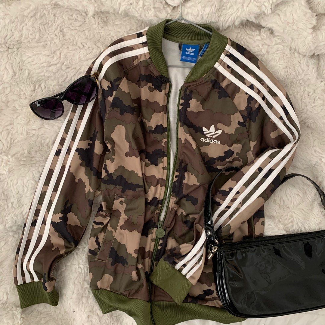 Adidas camo windbreaker womens on sale