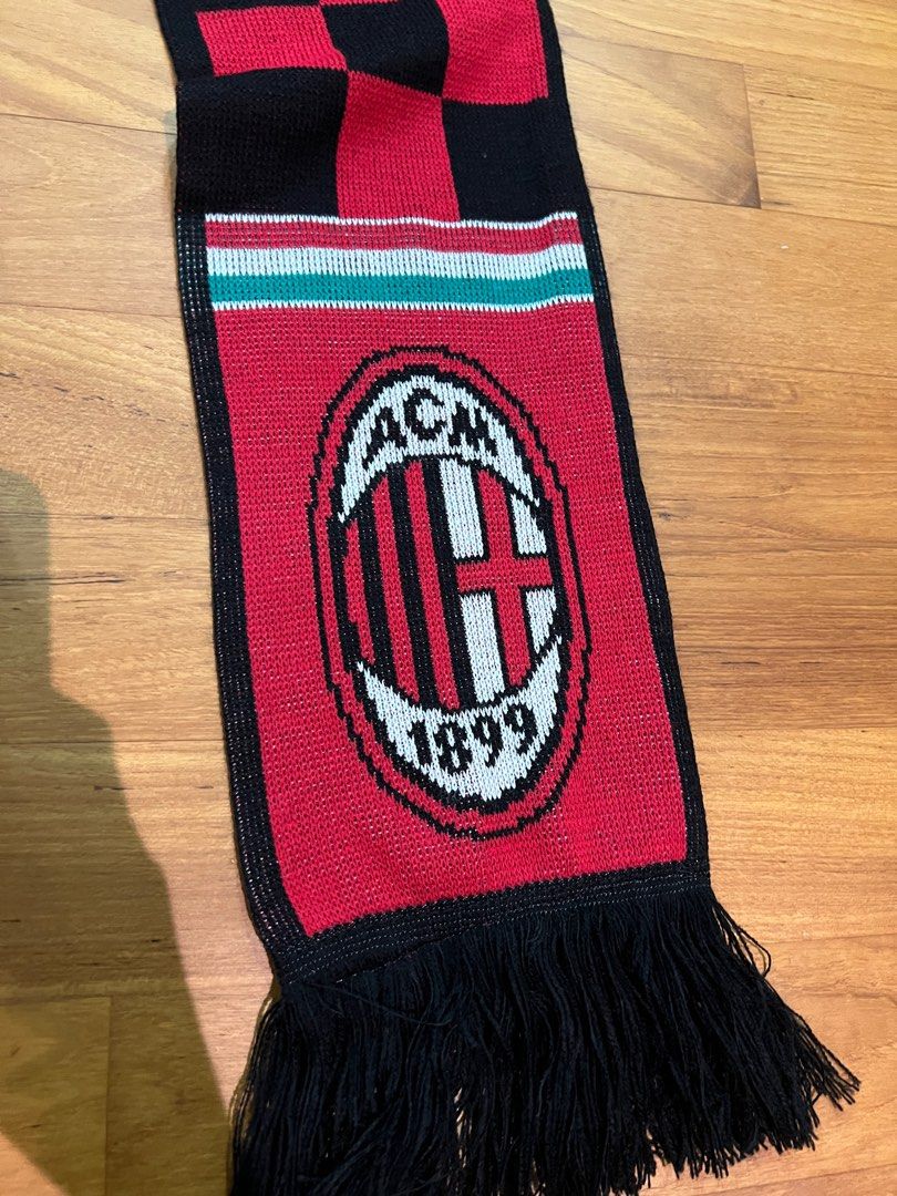 Écharpe Vintage AC Milan - FORZA MILAN - Années 80 - Supporters - Rouge