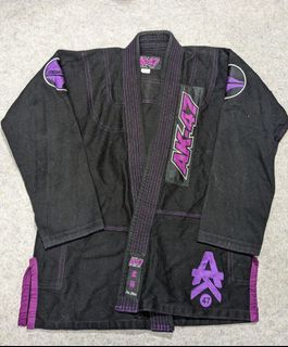 AK-47 BJJ Brazilian Jiu-jitsu BJJ Top Gi Kimono Black Purple Size A-OF