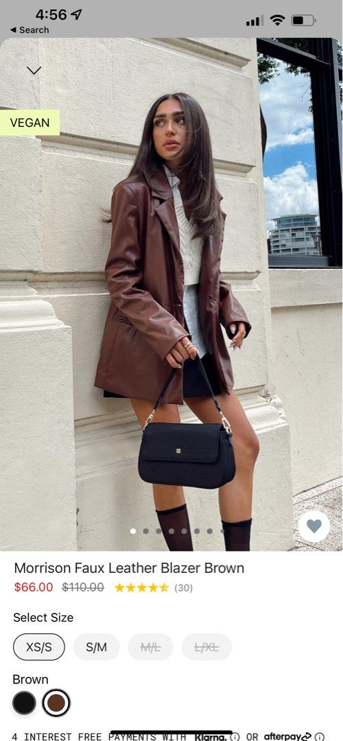 Afterpay store leather jacket
