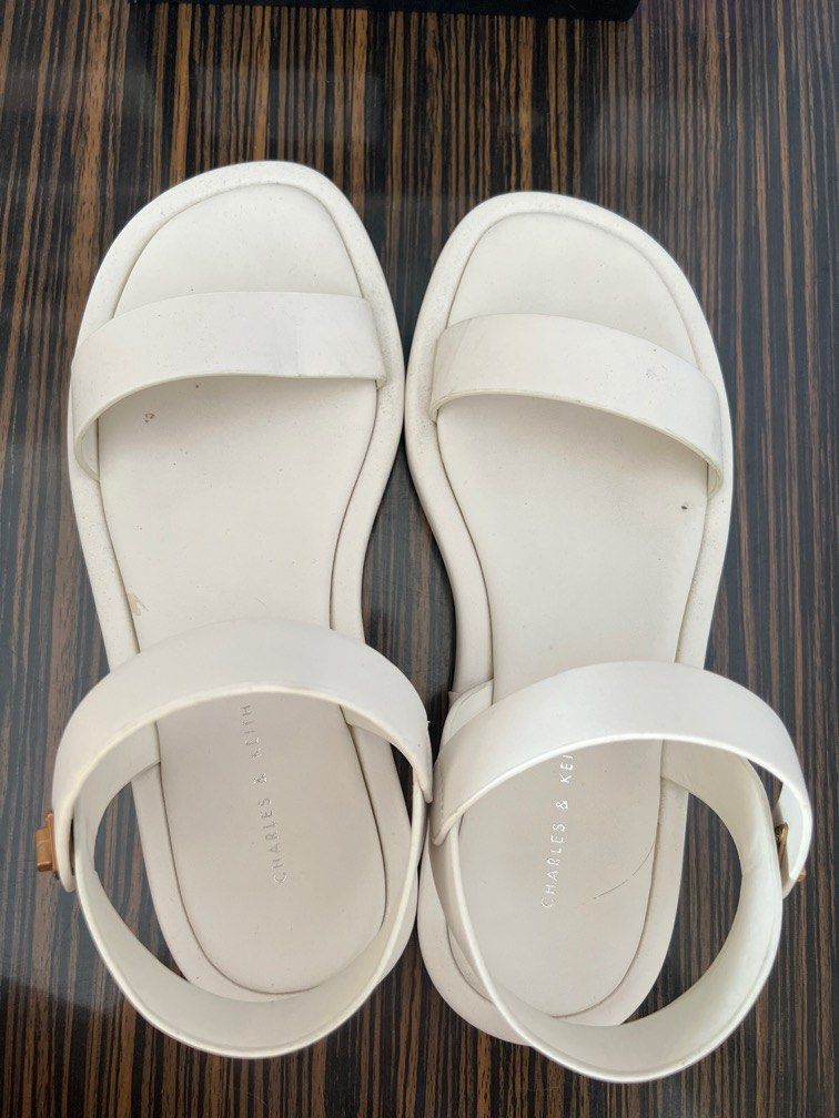 White sandals top with backstrap