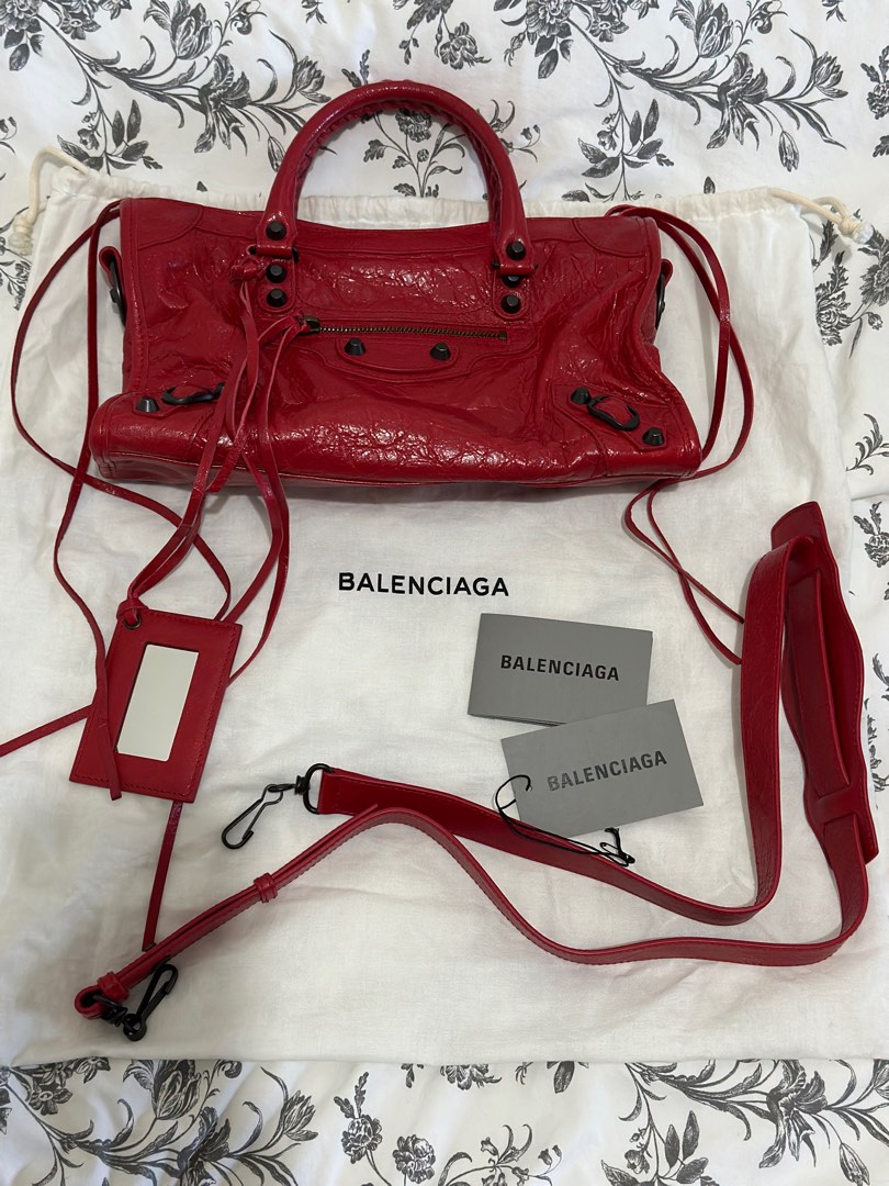 balenciaga city mini red