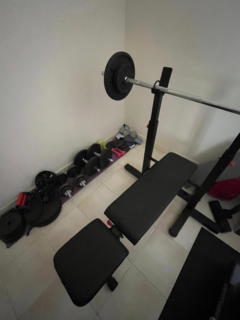 Bench press 2025 and dumbbell set