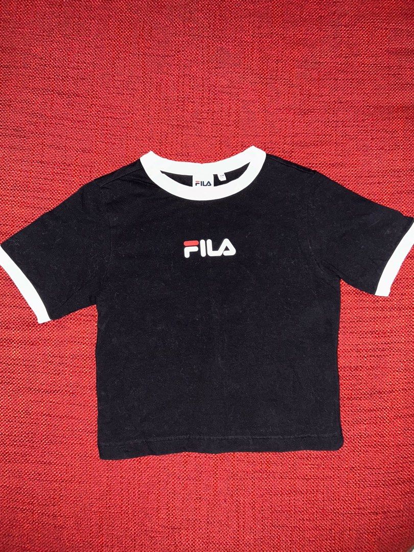 Black fila crop top top