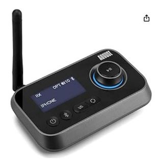 SONRU Bluetooth 5.2 Transmitter Receiver, Bluetooth Audio Receiver, 2 in 1  Wireless Audio Bluetooth Adapter for Car/Headphones/Speaker/TV/PC, Pairs 2