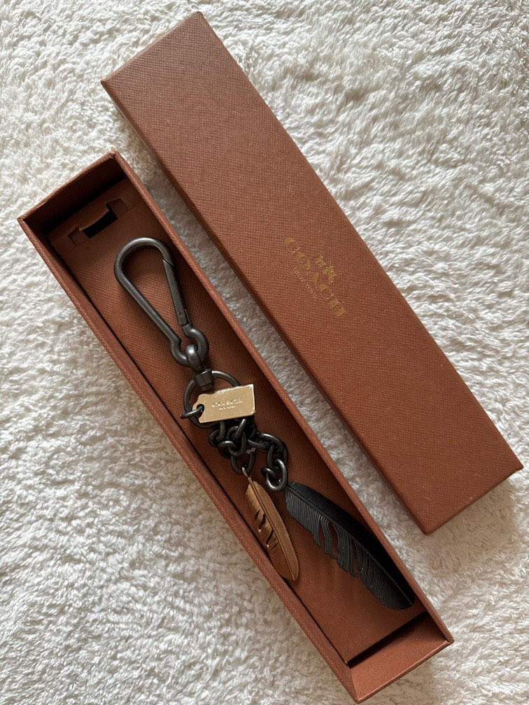 Coach feather keychain hot sale