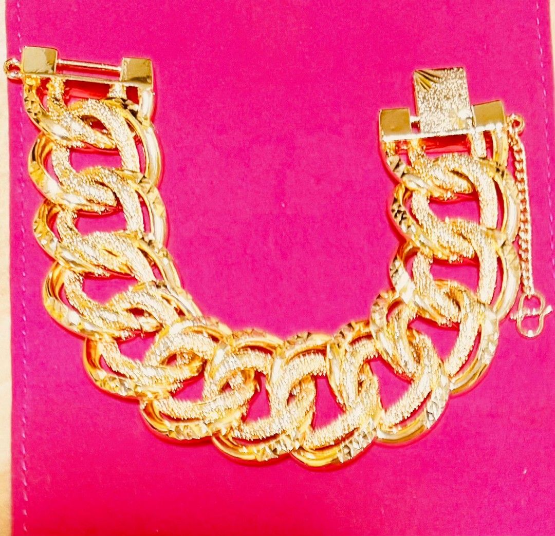 Bracelet Coco Lace Clip Bangkok Gold Plated 916 width 2.5cm