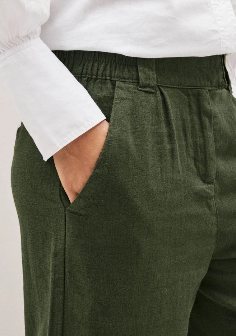 The Maris High Waist Linen-Blend Trousers In Stone • Impressions Online  Boutique