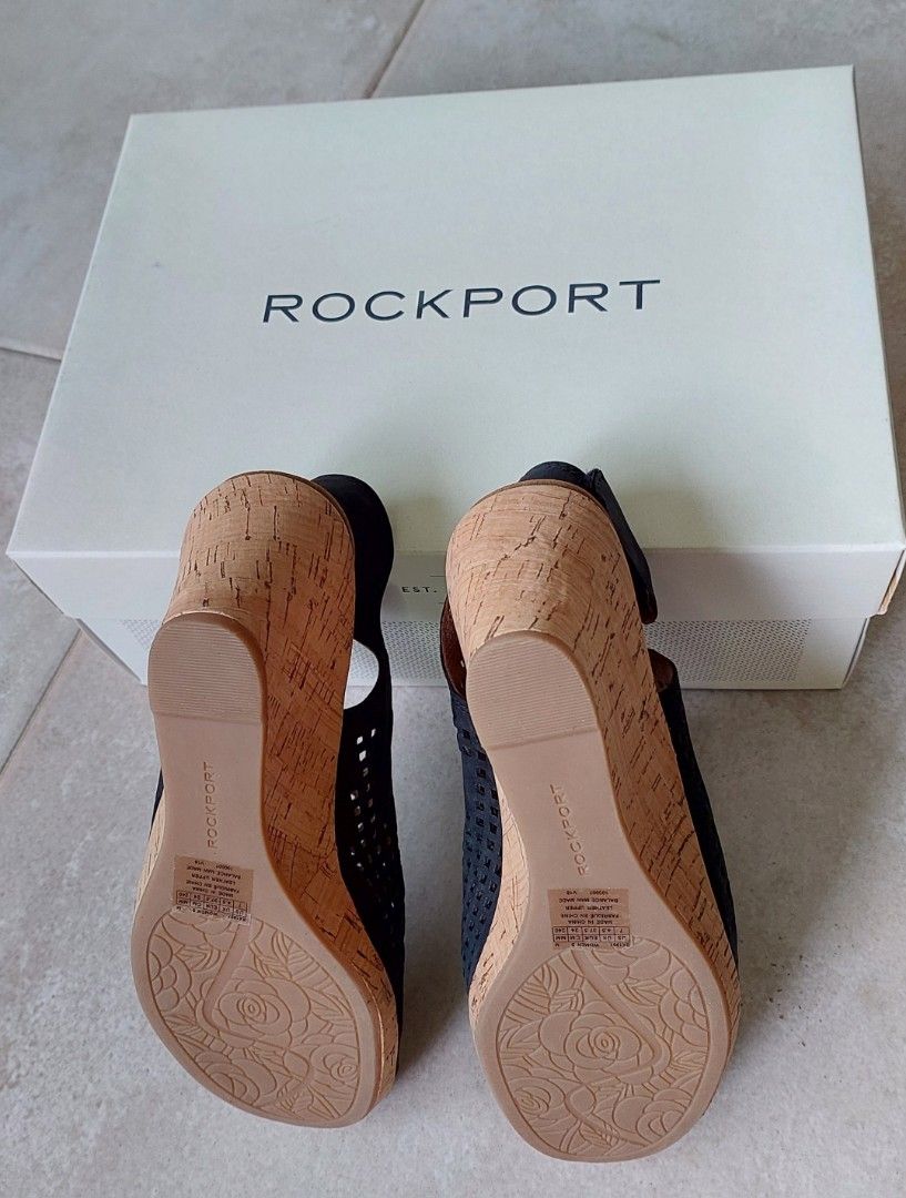 Rockport briah wedge sandal black on sale