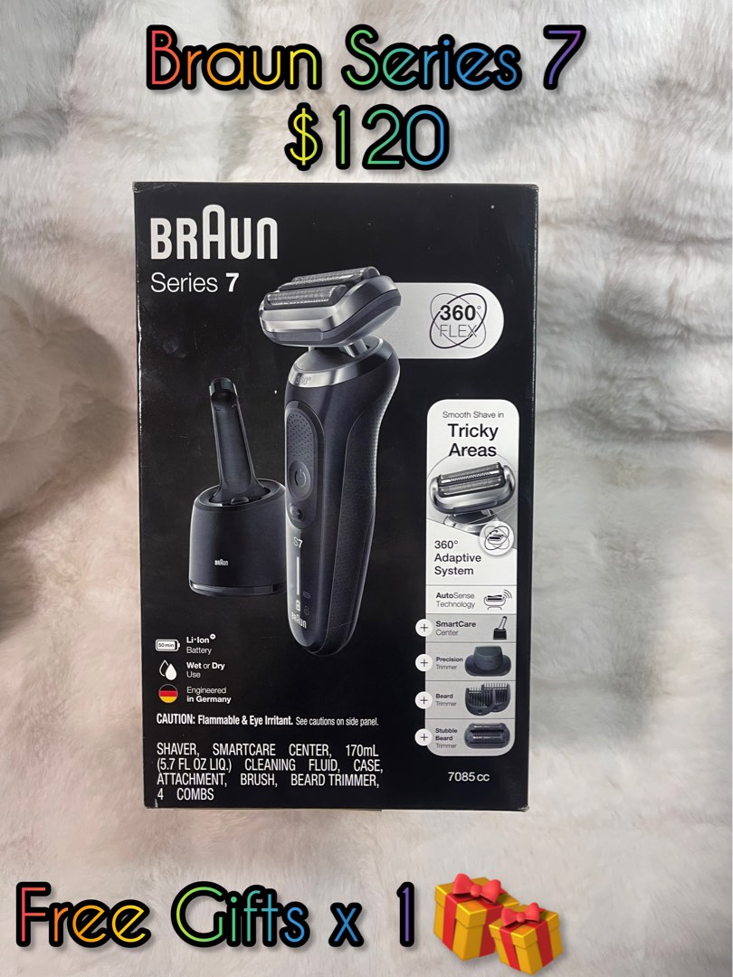 Braun Electric Razor for Men, Series 7 7085cc 360 Flex Head Electric Shaver  with Beard Trimmer, Rechargeable, Wet & Dry, 4in1 SmartCare Center and  Travel Case, Black : : Health & Personal Care