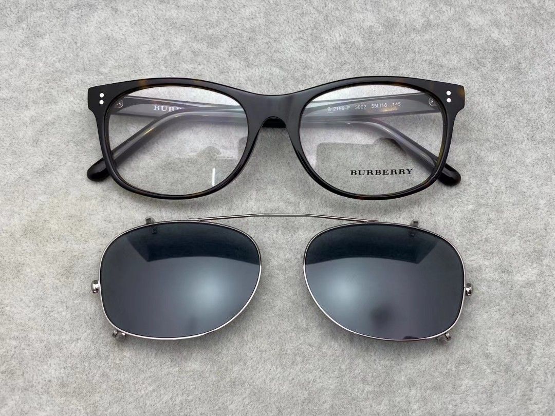Burberry clip on best sale sunglasses