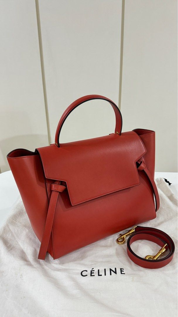 Celine Mini Belt Bag in Ruby Red