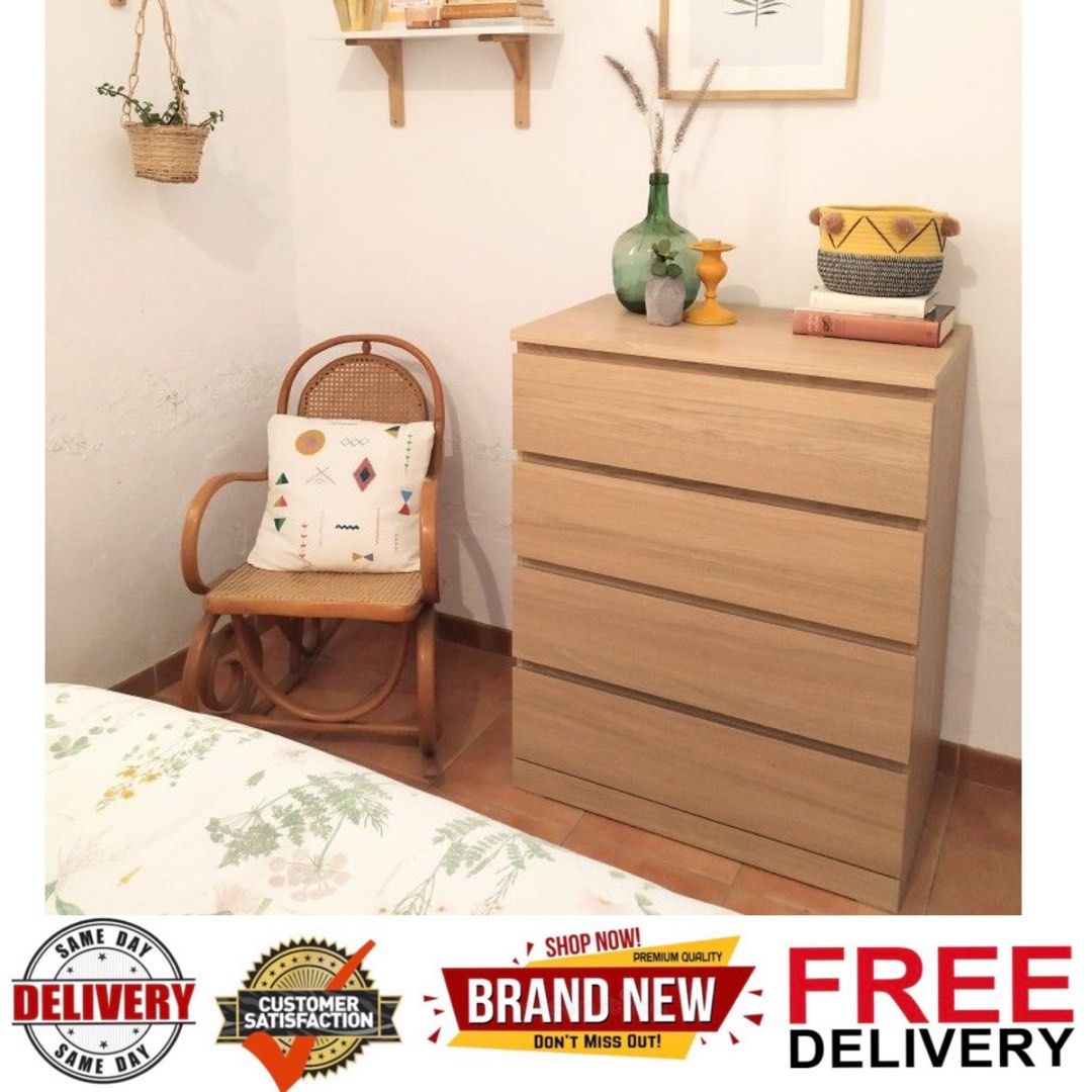 White stained oak veneer nightstand sales