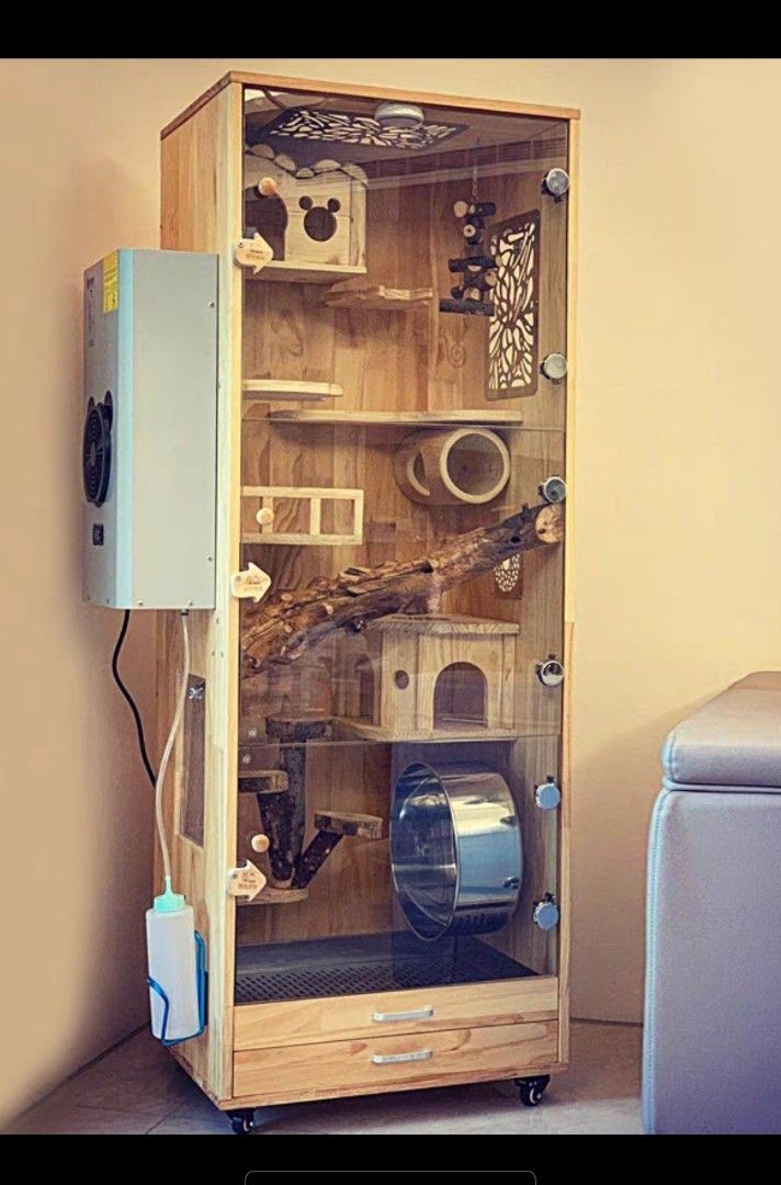 Chinchilla, honey possum squirrel cages with aircon (totoro