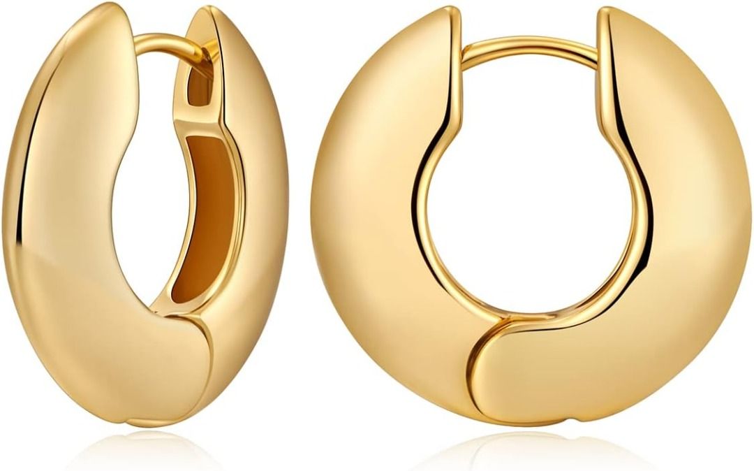 Chunky 14k gold store hoops