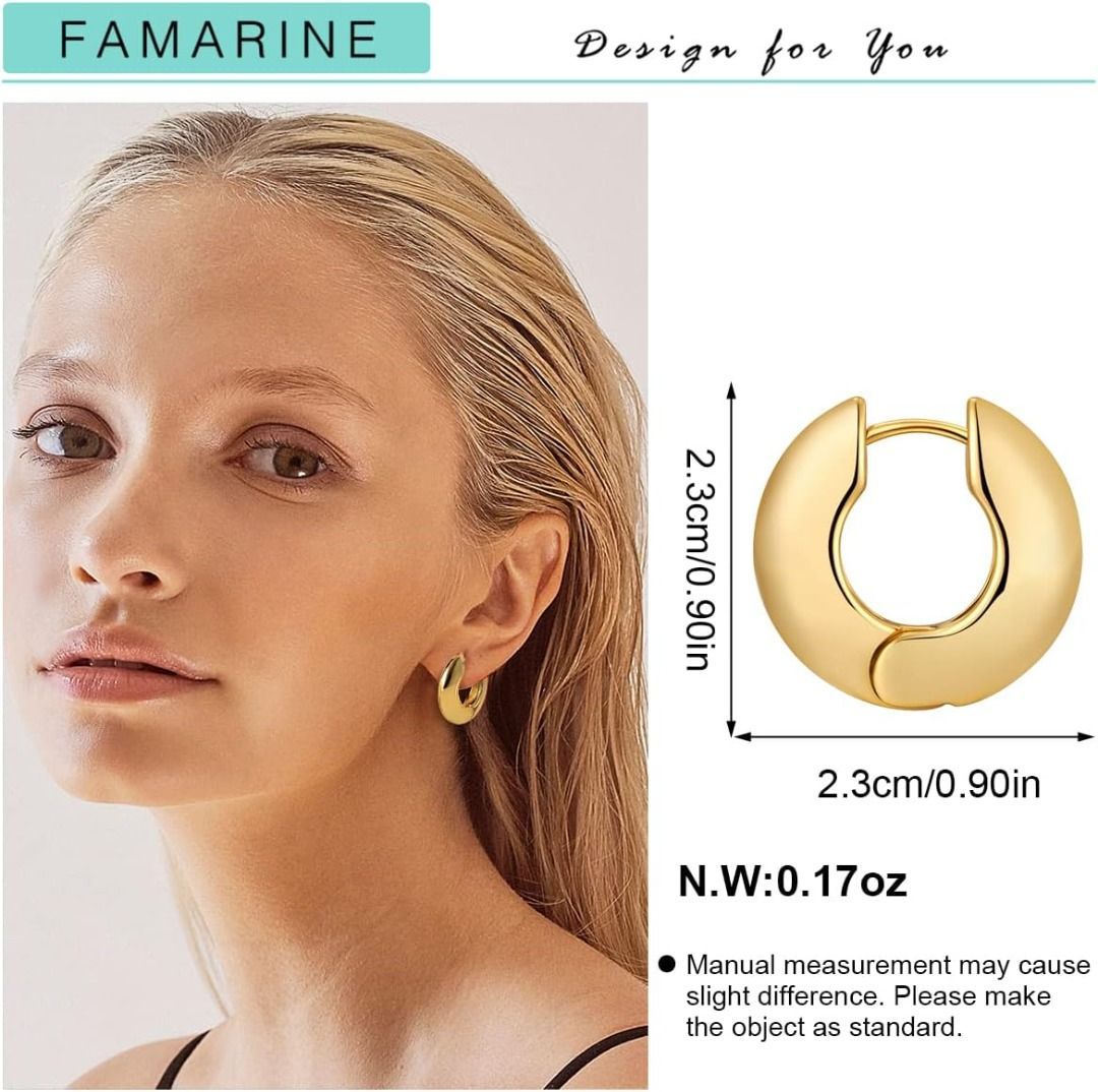 Famarine 14k sales gold chunky hoops