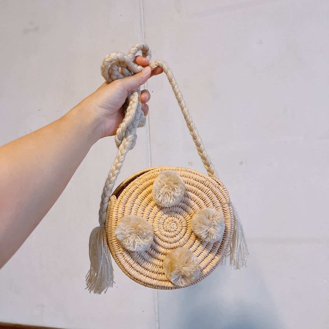Woven pom on sale pom bag