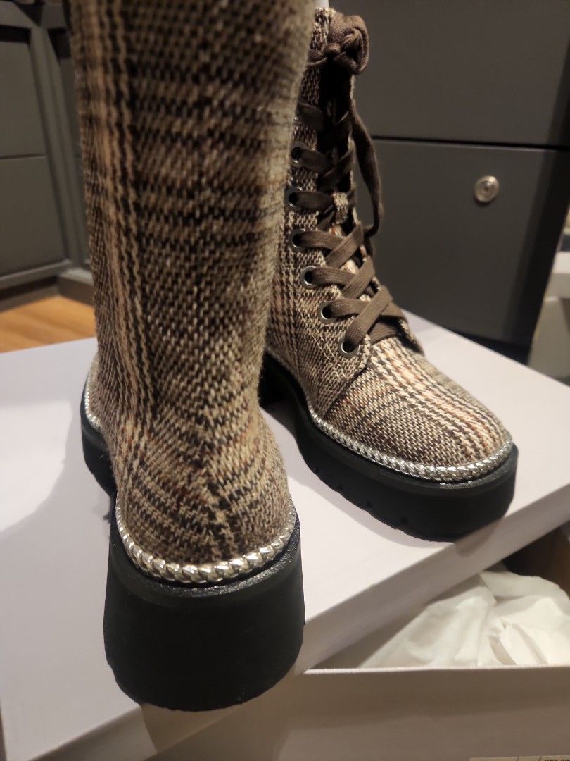 Checkered combat hotsell boots
