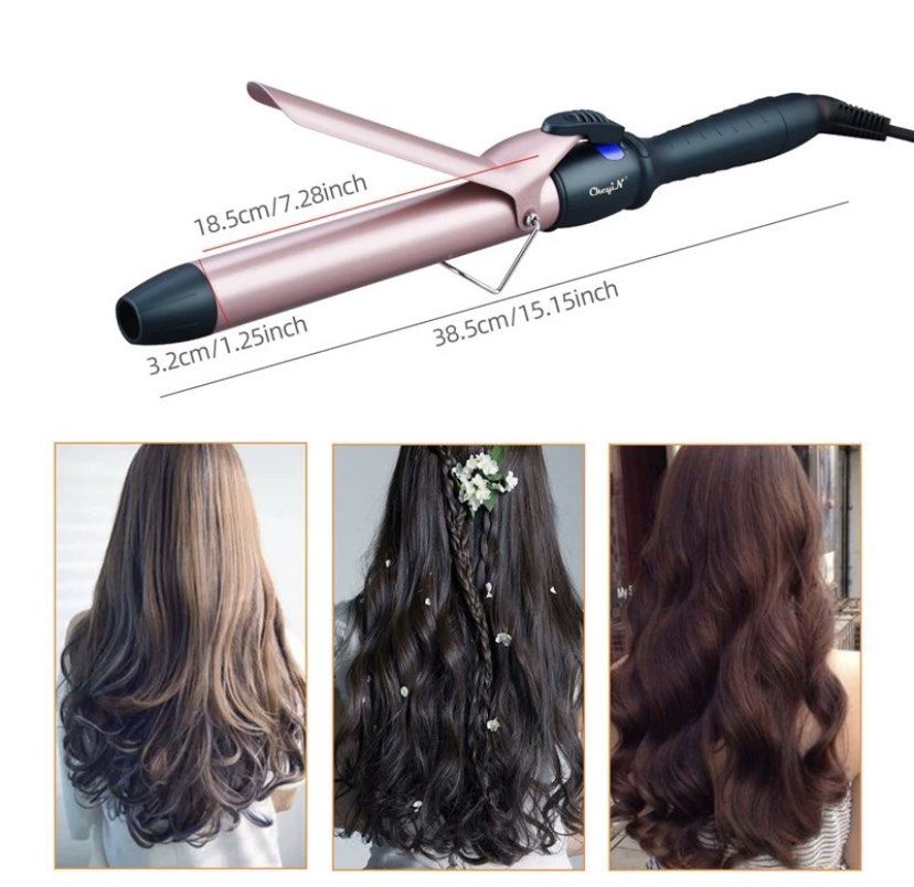 CkeyiN 32mm LCD Hair Curler Temperature Adjustable Curling Iron