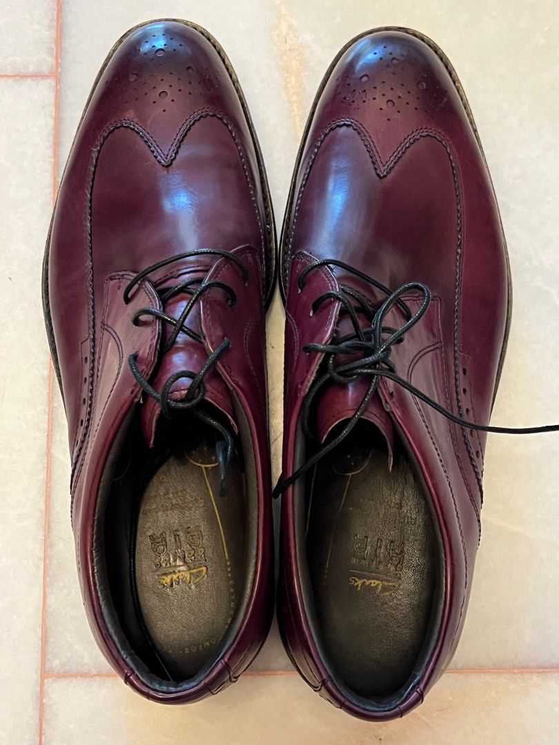 Clarks oxblood brogues top