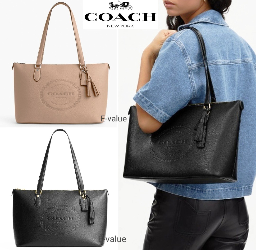 Coach Original Classic Black Beige Collection GALLERY TOTE WITH