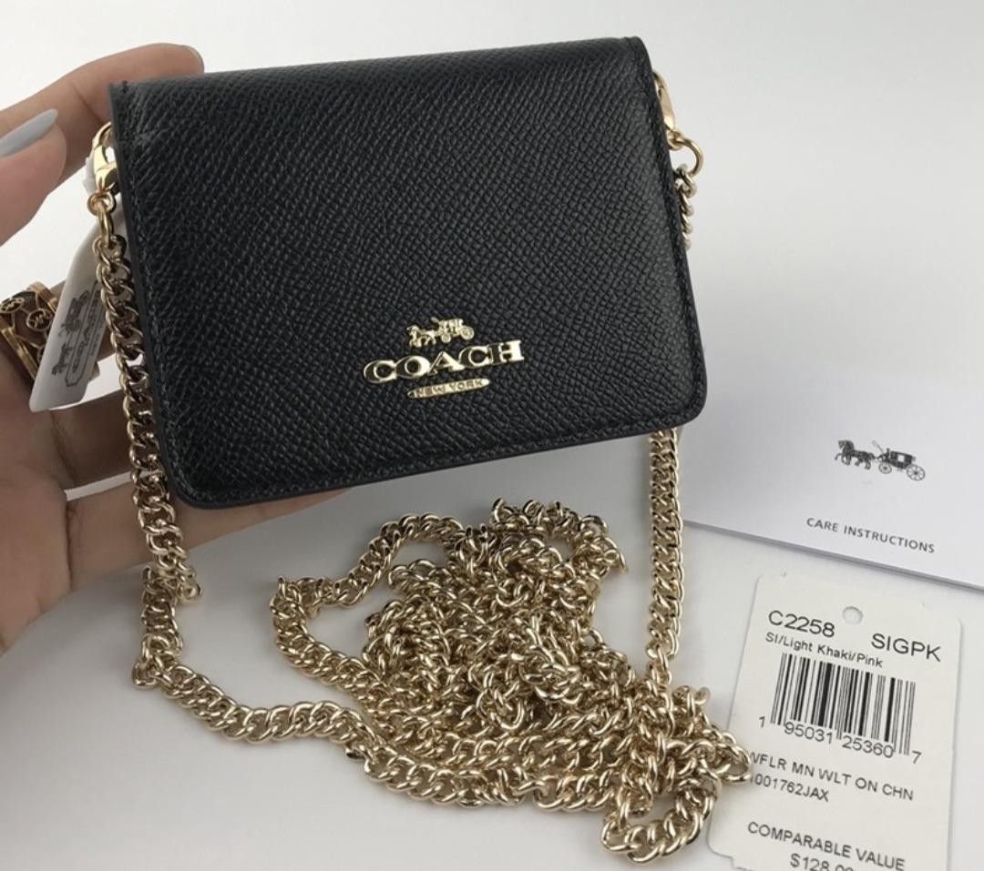 Coach chain crossbody discount in signature leather