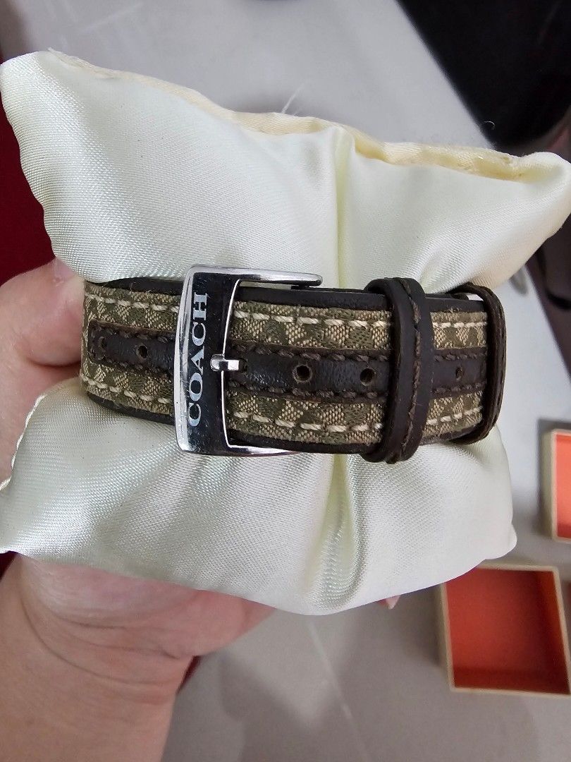 Coach watch leather strap on sale replacement