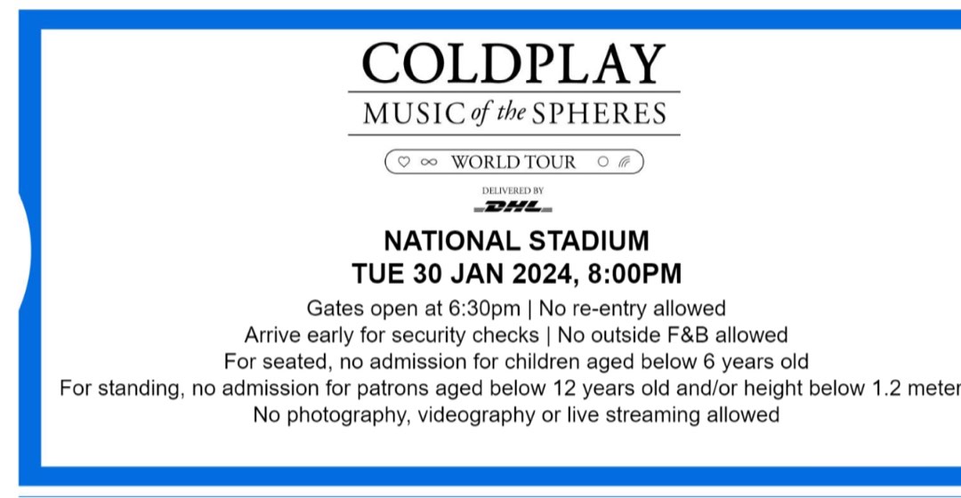 Coldplay 2024, Tickets & Vouchers, Event Tickets on Carousell