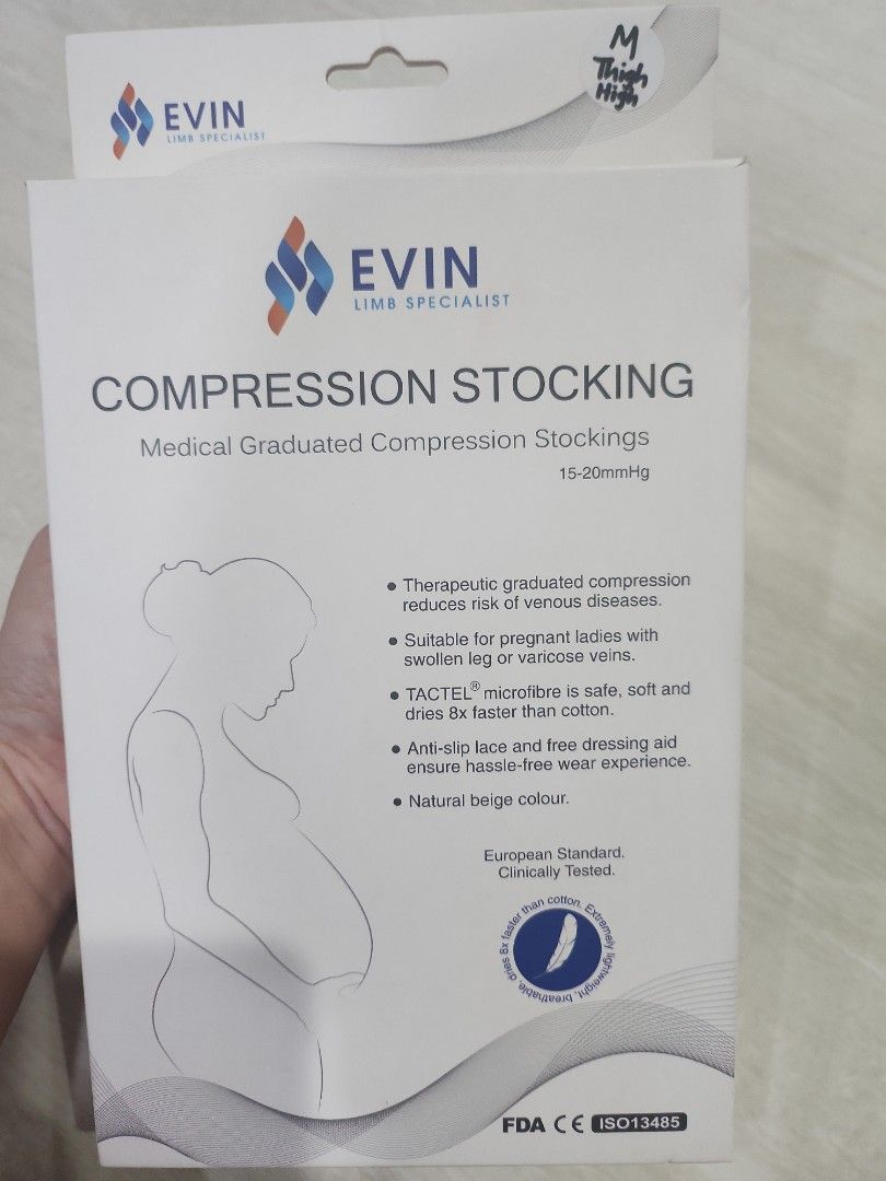 Compression Stocking (Category: Maternity wear) located in Kuala Lumpur. Submitted by collie007 (Listing ID 1279356848, Image 1). Description: - Suitable for ladies who with swollen leg - Anti-slip lace and free dressing aid ensure hassle-free wear experience.