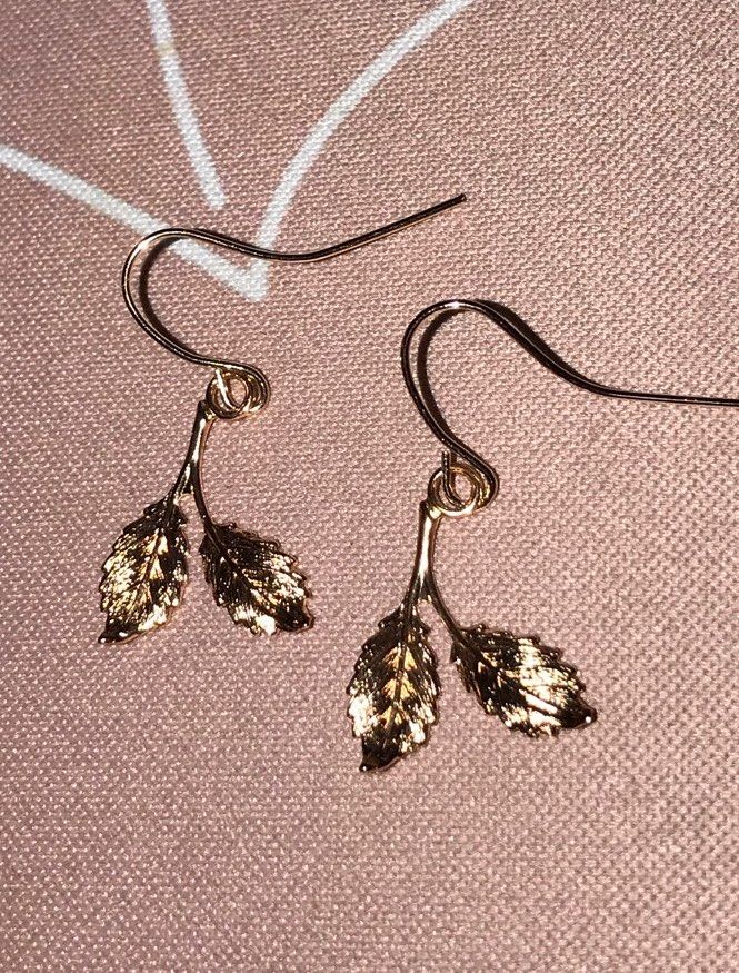 Dainty rose discount gold earrings