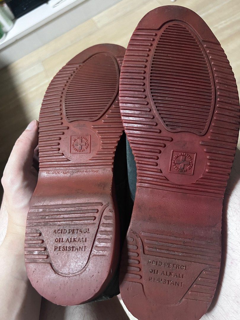 Red suede dr martens on sale