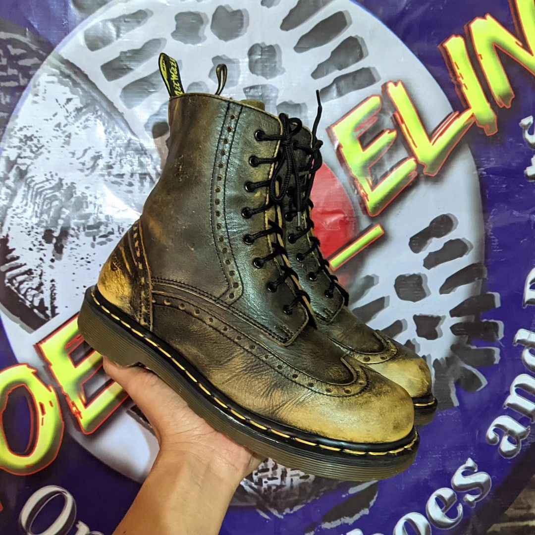 Dr.Martens 3A36 BROGUE BOOT GOLD Rub Off MIE