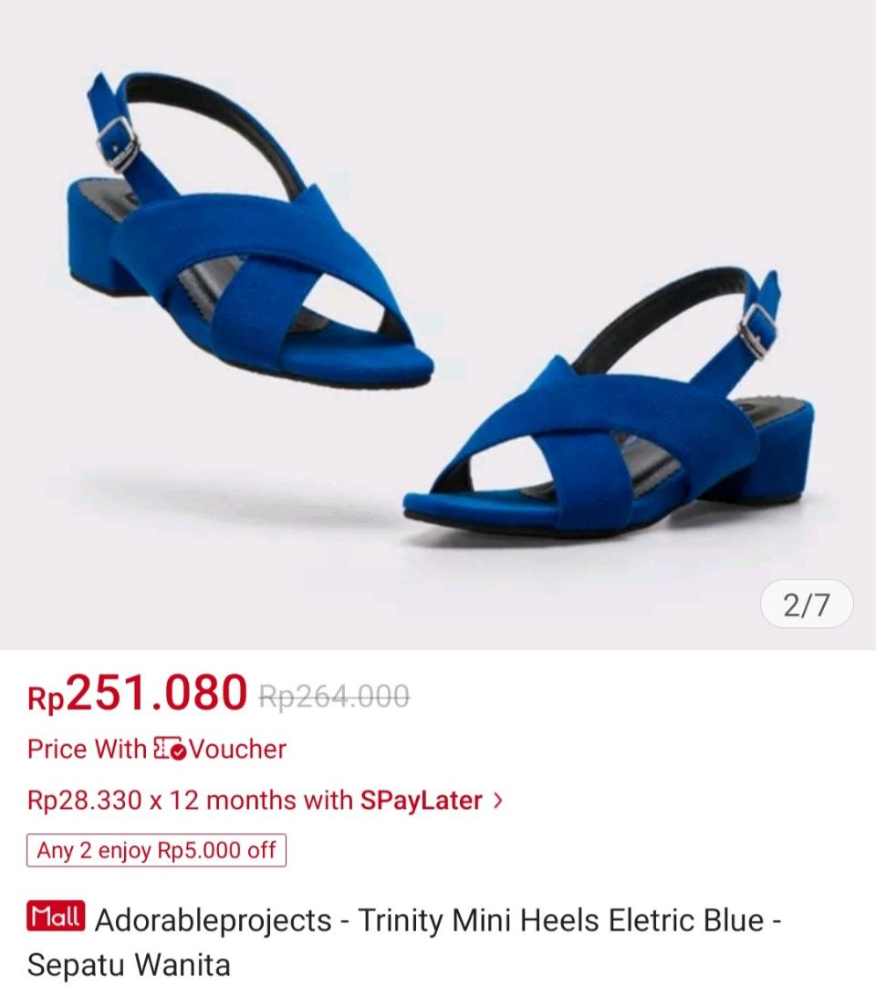 Electric Blue Wedges Fesyen Wanita Sepatu di Carousell